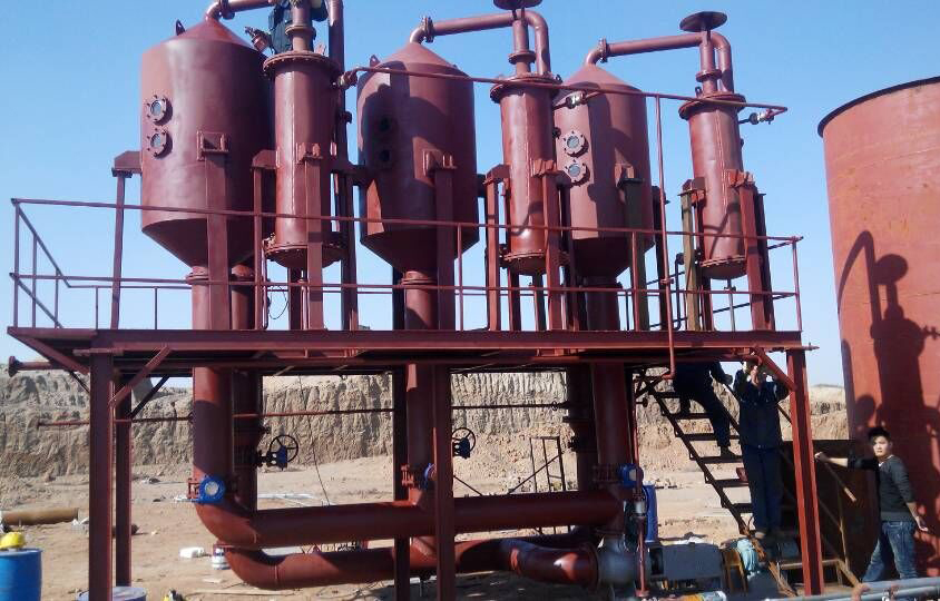 某高新材料廠含鹽有機溶液濃縮三效順流循環多效蒸發器